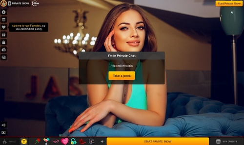 LiveJasmin has a private show category for models you can spy on