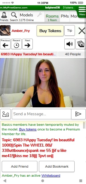 MyFreeCams offers a fun next button to view a random cam on mobile