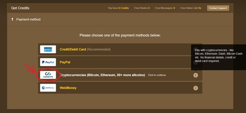 Easy instructions on how to pay at MyTrannyCams using Bitcoin