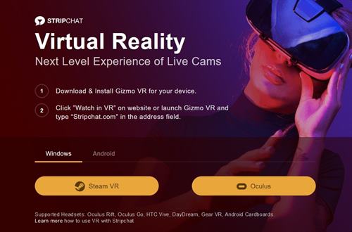 Stripchat is the only site today with VR Chat rooms